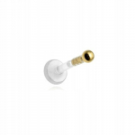 Labret auskaras i&scaron; 18k aukso 1,2/8/2 mm