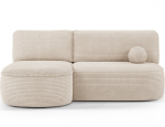 Kampinė sofa&ndash;lova &bdquo;Livosa Jarell 18&ldquo; &ndash; smėlio spalvos, kairinė, 144 x 220 x 93 cm
