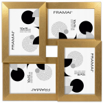 Eleganti&scaron;ka Multirama 4-in-1 aukso spalvos nuotraukų rėmelis 10x15 cm nuotraukoms Framai&reg;