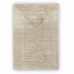 3D geometrinis modernus kilimas Leo&Alex kilimai Lily 120 x 170 cm smėlio spalvos