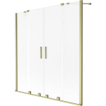 Vonios sienelė Mexen Velar Duo, 160 x 150 cm, Brushed gold/matinis stiklas