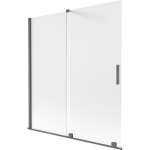 Vonios sienelė Mexen Velar, 150 x 150 cm, Brushed gun gray/matinis stiklas