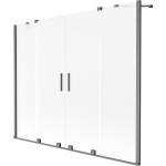 Vonios sienelė Mexen Velar Duo, 180 x 150 cm, Brushed gun gray/matinis stiklas