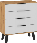 Sven SVN-04 komoda 4 stalčių &ndash; ąžuolas Artisan / balta