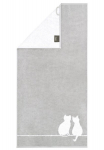 Vonia rank&scaron;luostis Caw&ouml; Cute Cats Edition You & Me 80x150 cm 100% medvilnė, 500 g/m&sup2;, pilka