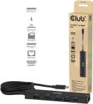 Club3D I/O HUB 7IN1 USB-C HDMI CSV-2555, 1xHDMI, 1xRJ45, 1xUSB-C, 2xUSB 3.2, 1xMicroSD, 140W, juodas, Juoda
