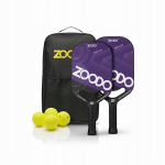 Piklbolo raketės Zoodo P8 Smile purple rinkinys 4 kamuoliukai USAPA krep&scaron;ys