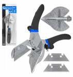 Geko pjovimo žirklės G01368 220 mm, pjovimo kampas 45&deg;-135&deg;, trapezoidinis peilis, metalinis korpusas, ergonomi&scaron;ka