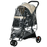 &Scaron;unų vežimėlis 2in1, sulankstomas, kempinė, tinklinis langas, khaki