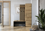 Prie&scaron;kambario spinta Zaris, 150x40x198 cm, ruda/juoda