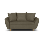Dvivietė sofa-lova &bdquo;Ali&ldquo; rudos spalvos, modernaus dizaino, su audiniu