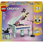 LEGO&reg; Creator 3 in 1 Muzikos tematikos dekoras: pianinas su kate 31392