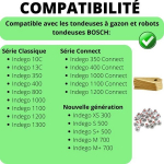 Atsarginė peilis Bosch Indego 400 800 1000 1100 1200 Connect XS S M [30 peilių + 30 varžtų rinkinys] Phonillico&reg;