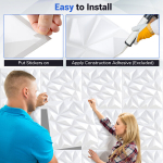 20/40 vnt. 3D PVC Sienų Plok&scaron;tės Baltos