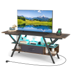 TV staliukas 65" televizoriui, 3 lygiai su LED ap&scaron;vietimu, rudas spalvos, TV staliukas 65" televizoriui, 3 lygiai su LED ap&scaron;vietimu, rudas spalvos