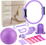 Pilates rinkinys, žiedas 38 cm, kamuoliukas 25 cm, 13 vnt