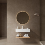Bathroom spintelė, 75 cm, akrilo kriauklė, medžio tekstūra, 1 vnt