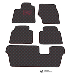 Kilimėliai QuiltyMats Mazda CX-80 2024-dabar (7v., I, II ir III eilės) (7 vnt.), Juoda-Raudona /16-MAX2