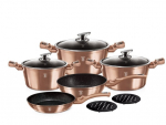 Berlinger Haus puodų rinkinys Metallic Line Rose Gold Edition, 10 dalių
