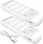 Naktinė lempa su judesio jutikliu, 3 režimai, 120 LED, USB įkraunama, magnetinė, &scaron;ilta