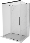 Mexen Rox-3S L trijų sienų stumdomas du&scaron;o kabinas 115 x 80 cm, permatomas, juodas - 8C2L-115-080-70-00-3S