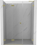 Mexen Lunar-F L lankstomos kairės durys du&scaron;ui 110 cm, skaidrios, auksinė &scaron;epetėlis - 836SL-110-050-55-00-L