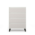 Komoda Mebelbos Borg 4s 70, 70x38,8x99,4 cm, smėlio spalvos/balta