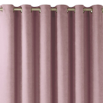 Curtain MILANA color pink style classic golden gold metal eyelets chenille 140x225 HOMEDE