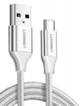 Ugreen US288 laidas USB-C, QC3.0, 1 m, baltas