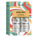 Garbanotų plaukų priežiūros rinkinys Inoar Divine Curls Duo Kit: &scaron;ampūnas, 250 ml + kondicionierius, 250 ml
