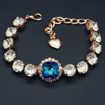 Apyrankė moterims DiamondSky &bdquo;Glare III (Bermuda Blue)&ldquo; su Swarovski kristalais