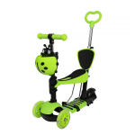 Paspirtukas su stūmimo rankena Scooter 5in1, žalias