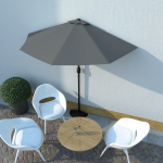 Balkono skėtis su aliuminio stulpu vidaXL 270x135cm pilka