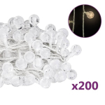 Rutuliukų girlianda, 20 m, 200 baltų LED