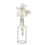 Metalinė vaza stikliniu cilindru Silhouette 26cm