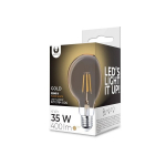 LED kaitrinė lemputė E27 G95 4W 230V 2200K 400lm COG auksas