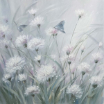 Aliejinių dažų pie&scaron;inys 60x60 cm, kiaulpienė