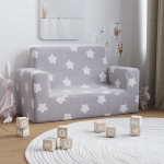 Dvivietė vaiki&scaron;ka sofa su žvaigždėmis, pilka