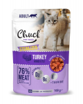 Tisert Chuck Pouch Adult sterilized with Turkey sterilizuotoms katėms su kalakutiena, 100 g x 24 vnt