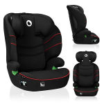 Lionelo Lars i-Size Sporty Black Red automobilinė kėdutė 15&ndash;36 kg, 100&ndash;150 cm, juoda/raudona