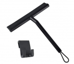 Silikoninis du&scaron;o kabinos valytuvas stiklo durims su laikykliu, juodas