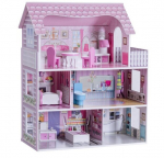 Medinis lėlių namelis su priedais Costway