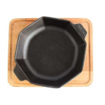 Ketaus keptuvė Horeca su mediniu padėklu, 8x160x25 mm