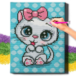 Deimantinė mozaika 5D Diamond Painting Oh Art! Kačiukas, 20x30 cm
