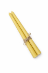 Baltos stalo žvakės i&scaron; natūralaus bičių va&scaron;ko, 26 cm (2 vnt.)