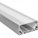 Anoduoto aliuminio profilio padengimas matiniu stiklu 1-5 eilės LED juostelių, skirtų gipso kartonui, plytelėms, baldams ir kt., 3m x 35mm x 70mm