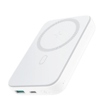 Atsarginis maitinimo &scaron;altinis ("Power Bank") I&scaron;orinė baterija Joyroom 'JR-W020' balta 10000mAh 20W (Wireless Charge 15W / PD 20W / QC3.0) + Type-C laidas