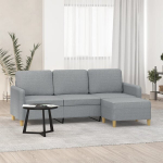 Trivietė sofa su pakoja, &scaron;viesiai pilka, 180cm, audinys