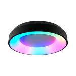 Plafoninė apvali LED RGB lempa Videx 72W pavir&scaron;inė juoda 45cm 4700lm + nuotolinio valdymo pultas