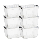 "Plast Team" 6x "HomeBox" konteinerių su dangčiu rinkinys 30 L